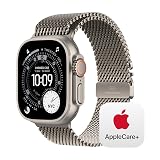 Apple Watch Ultra 3 [GPS + Cellular 49mm] Running & Multisport Smartwatch w/ Rugged Titanium Case w/ Natural Titanium Milanese Loop - M w/ AppleCare+ (2 years)