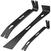 Titan 17121 3-Piece Flat Pry Bar set, 5.5", 7.5" &amp; 9.5"Utility Claw Bars with Nail Puller, Forged Steel Wonder Bar