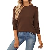 QUALFORT Women's Sweater 100% Cotton Long Sleeve Pullover Sweater Soft Lightweight Knit Tops 2026