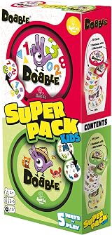 Asmodee Dobble Super Pack Kids 123+Animals Family Card Game 2-8 Players