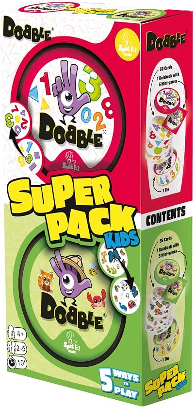 Asmodee Dobble Super Pack Kids 123+Animals Family Card Game 2-8 Players
