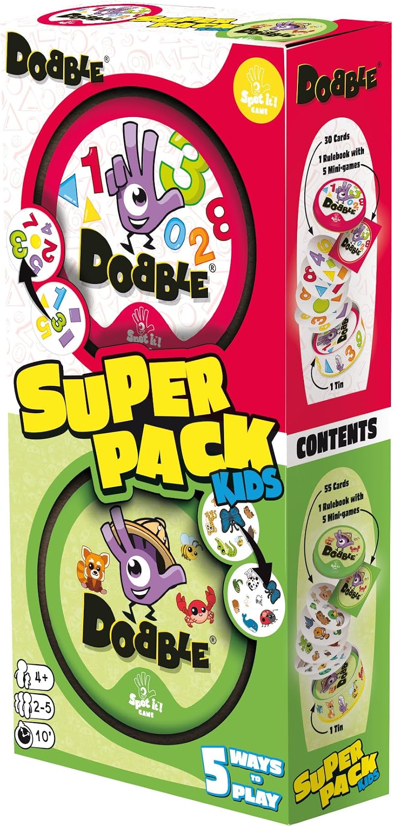 Asmodee Dobble Super Pack Kids 123+Animals Family Card Game 2-8 Players