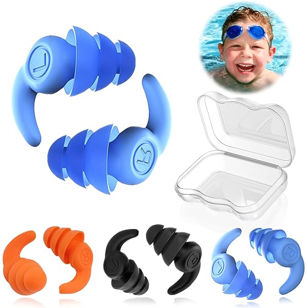Holloyiver Waterproof Swimming Ear Plugs For Adults, Reusable Soft Silicone Swim Earplugs Surfing Diving Pool Showering Other Water Sports Keep Out Protec