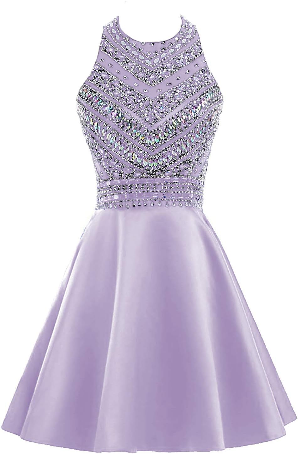 HEIMO Women's Sparkly Beaded Homecoming Dresses Sequined Prom Gowns Short H212