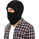 Chicingyou Winter Hat with Face Cover for Men Warm Beanie and Mask Hat 2-in-1 Knit Thick Hats