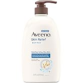 Aveeno Skin Relief Body Wash with Triple Oat Formula Soothes Itchy and Dry Skin, Fragrance Free Body Wash for Sensitive Skin,