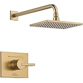 Delta Faucet Vero 14 Series Single-Function Shower Trim Kit with Single-Spray Touch-Clean Rain Shower Head, Champagne Bronze T14253-CZ (Valve Not Included)