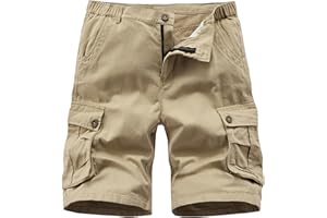VtuAOL Men's Cargo Shorts for Men Casual Cotton Fishing Hiking Shorts with Multi Pockets
