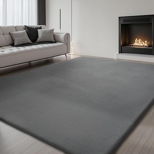 Sour Lemon Area Rug, Dark Grey, 120x160cm, Contemporary Style, Non Slip, Low Pile, Polyester, Bedroom, Living Room, Playroom
