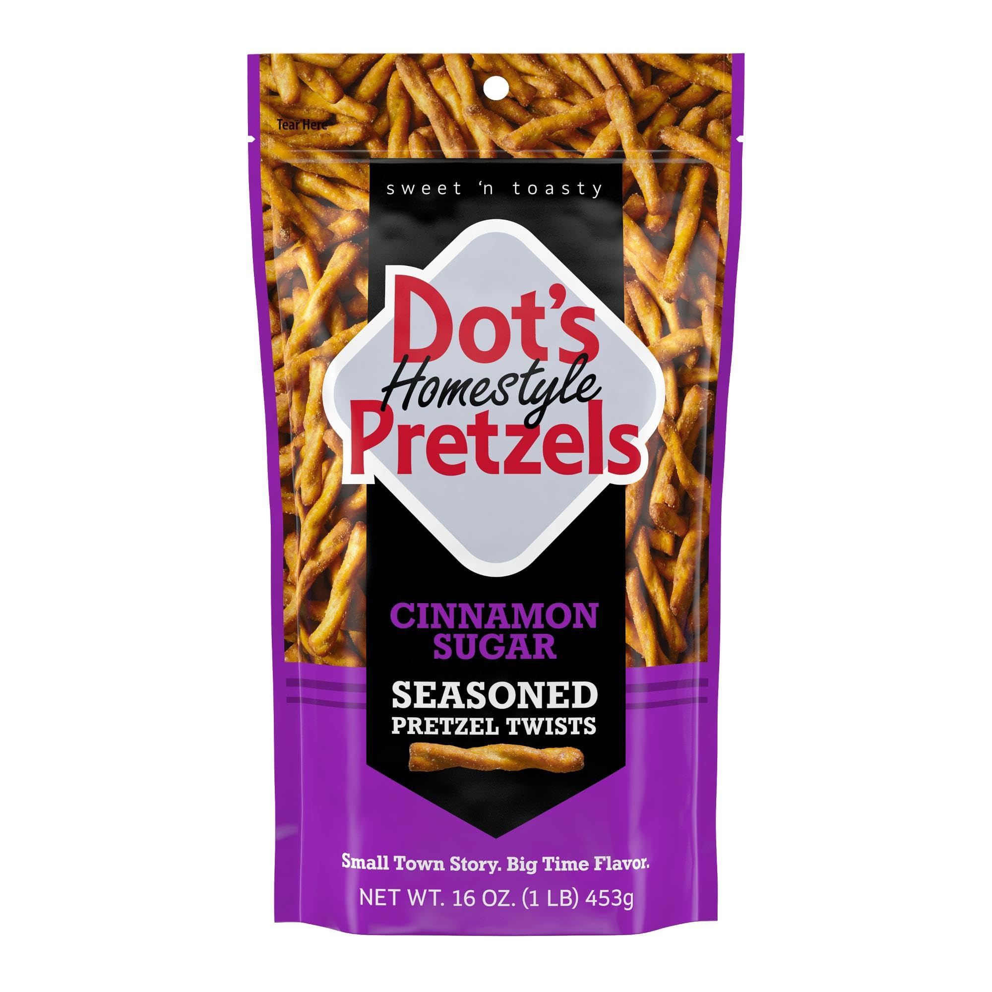 Photo 1 of Exp date 10/2025. Dot's Pretzels Cinnamon Sugar Seasoned Pretzel Twist Snack, 16oz Grocery Sized Bag