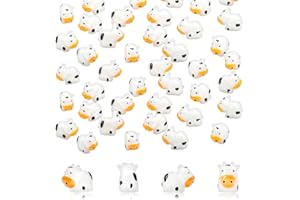 Aydinids 35 Pc Mini Resin Cows & Forest Animals Figures Set - Tiny Resin Animals & Miniature Cows for Fairy Garden & Micro Landscape Ornaments Kit