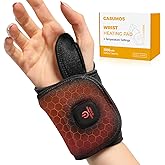 Wrist Heating Pad, Heated Wrist Wrap, Heating Pad for Wrist Cordless, Heated Wrist Wraps for Pain with 30 Mins Auto-Off, 3000mAh Battery, 3 Heating Modes(Black)