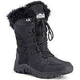 POLAR Womens Quilted Faux Fur Cuff Winter Duck Rubber Sole Durable Snow Rain Outdoor Boots