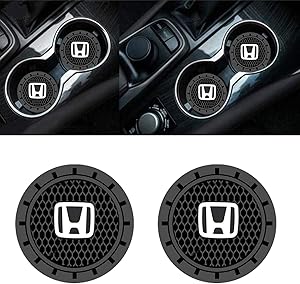 HAIGEZS 2 Pcs 2.75 Inch Car Logo Vehicle Auto Cup Holder Insert Coaster for Honda CR-V CRV Pilot EX EX-L Touring Premium Series,Silicone Anti Slip Cup Mat,Business Gift