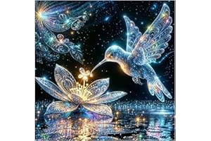 KAIXINE Humming Bird Stamped Cross Stitch Kits for Adults Beginner, Fantastic Cross Stitch Kits Printed Stitching Patterns Dimensions Needlepoint Art Crafts Embroidery Kits for Adults Beginners 14x14 inch