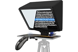 GEIMRSY 9.30-inch Aluminum Portable Teleprompter Supports Mobile/Camera Shooting with 70/30 Split Glass Comes with Exclusive Remote Control and Apps Compatible with iOS and Android