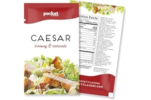 Hall & Perry Low Calorie, Low Fat, Keto Friendly Salad Dressing Packets - 24 Ready to Serve Pouches, 1 oz each - Pocket Flavors Caesar