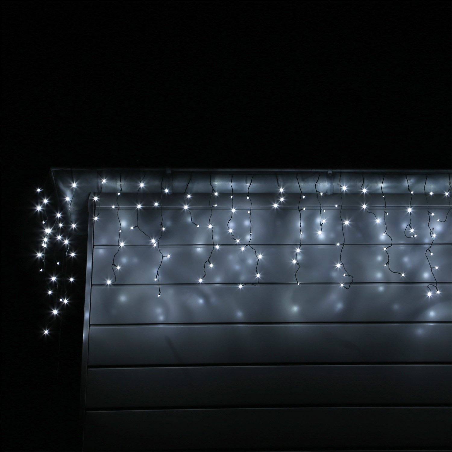 Tenda luce LED colore bianco freddo esterno tenda luminosa a cascata illuminazione natale 12 metri 600