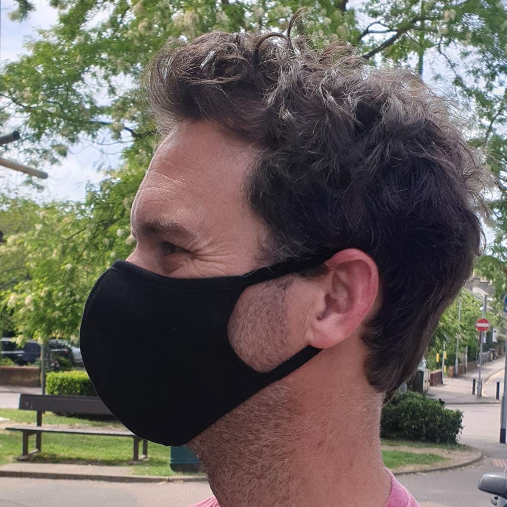 stylPro Reusable Cotton Face Masks - Black, FM3BL - Image 5