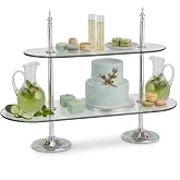 Godinger 2 Tier Glass Server Cake Dessert Stand