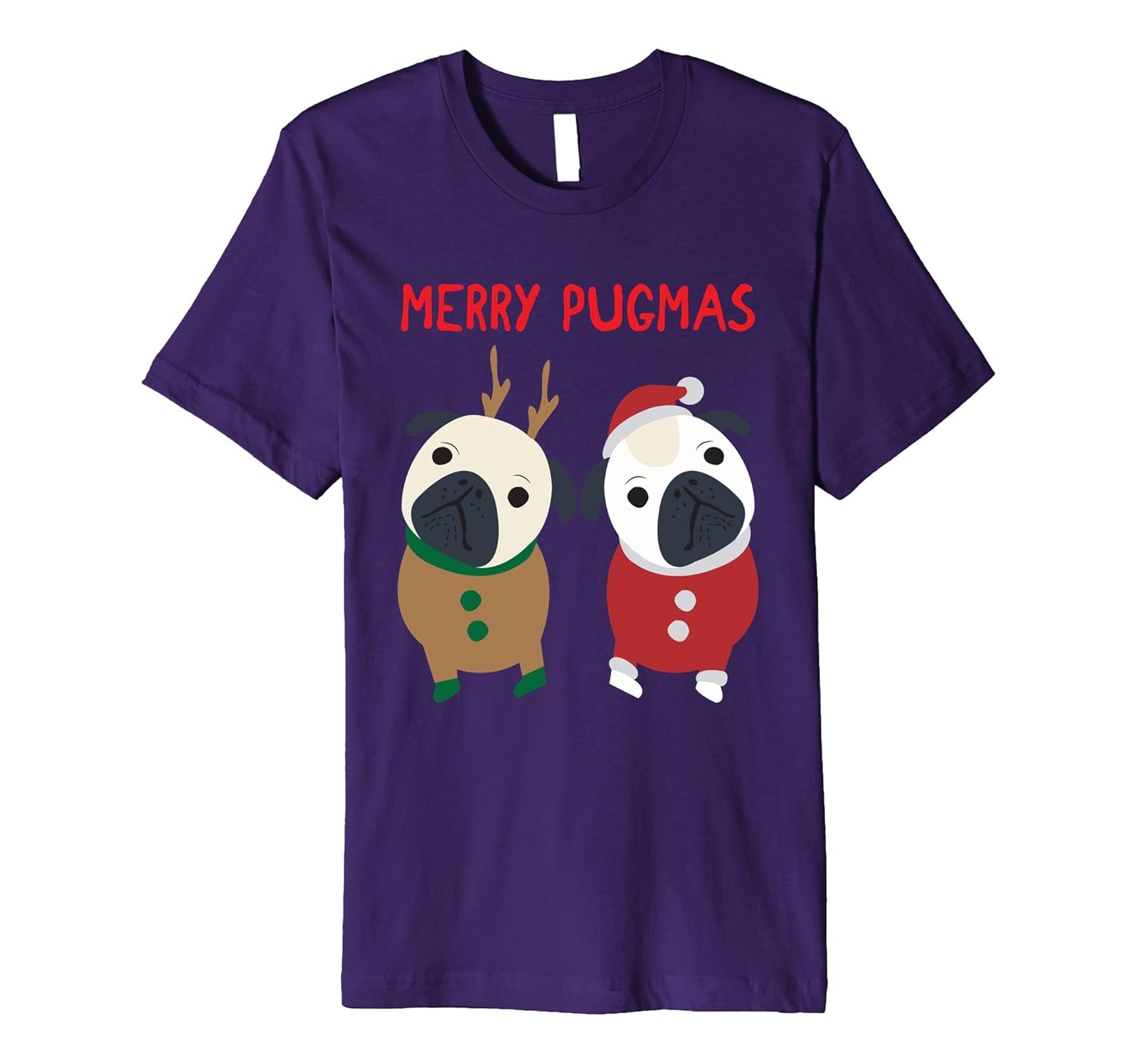 Christmas Pug Funny Pugmas Holiday Premium T-Shirt Gift Tee-ANZ