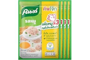 THONGKOON Pack of 4 Knorr Cooked Thai Jasmine Rice Porridge, Pork, 35 Grams (Pack of 4)