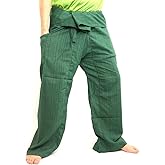 Jing Shop Thai Fisherman Pants Solid Color Cotton Mix One Size Extra Long