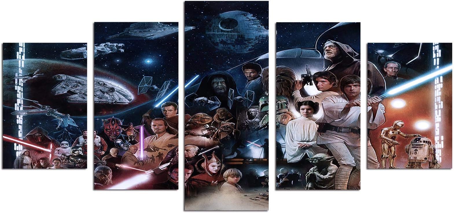 DEHUAART Paul Shipper Star Wars Wall Art Canvas - 5 Pieces HD Canvas Print Home Decor Poster (No Frame,20x30x2p+20x40x2p+20x50x1p)