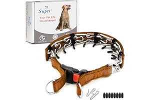Supet Dog Training Collar for Small Medium Large Dogs with Quick Release Buckle, Adjustable No Pull Dog Collar with Nylon Cover