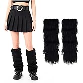 Yookat Women's Fuzzy Leg Warmers Fur Boot Covers Cozy Fur Legs Warmer for Party and Winter