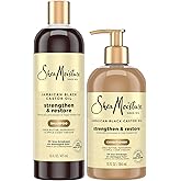 Shea Moisture Jamaican Black Castor Oil Clarifying Shampoo & Conditioner - Strengthen & Restore Sulfate-Free Shampoo & Conditioner Set with Shea Butter, ACV, and Peppermint Oil for Hair (2 Piece Set)