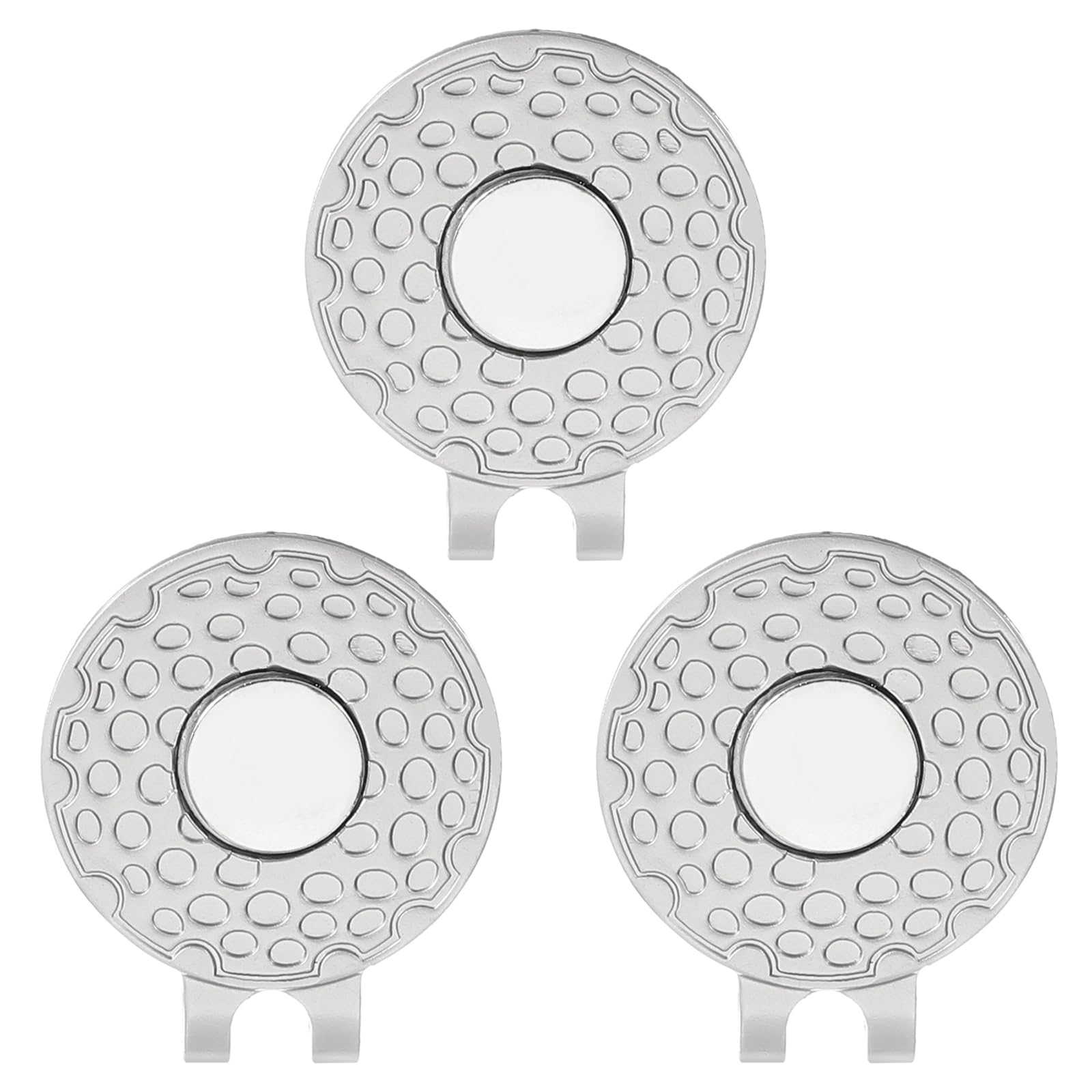 PATIKIL Magnetic Golf Ball Marker Holder, 2 Pack Metal Golf Hat Clips for Women Men Golfer Plants Caps Visor Belt, Matte Nickel