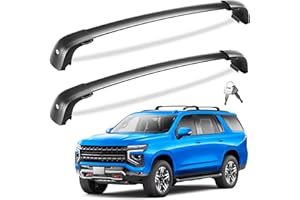 Tuyoung Roof Rack Cross Bars Compatible with 2021 2022 2023 2024 2025 2026 Chevy Tahoe & Suburban, GMC Yukon XL, Cadillac Escalade ESV, Chevrolet Lockable 220lb Aluminum Black Crossbar Carrier Luggage