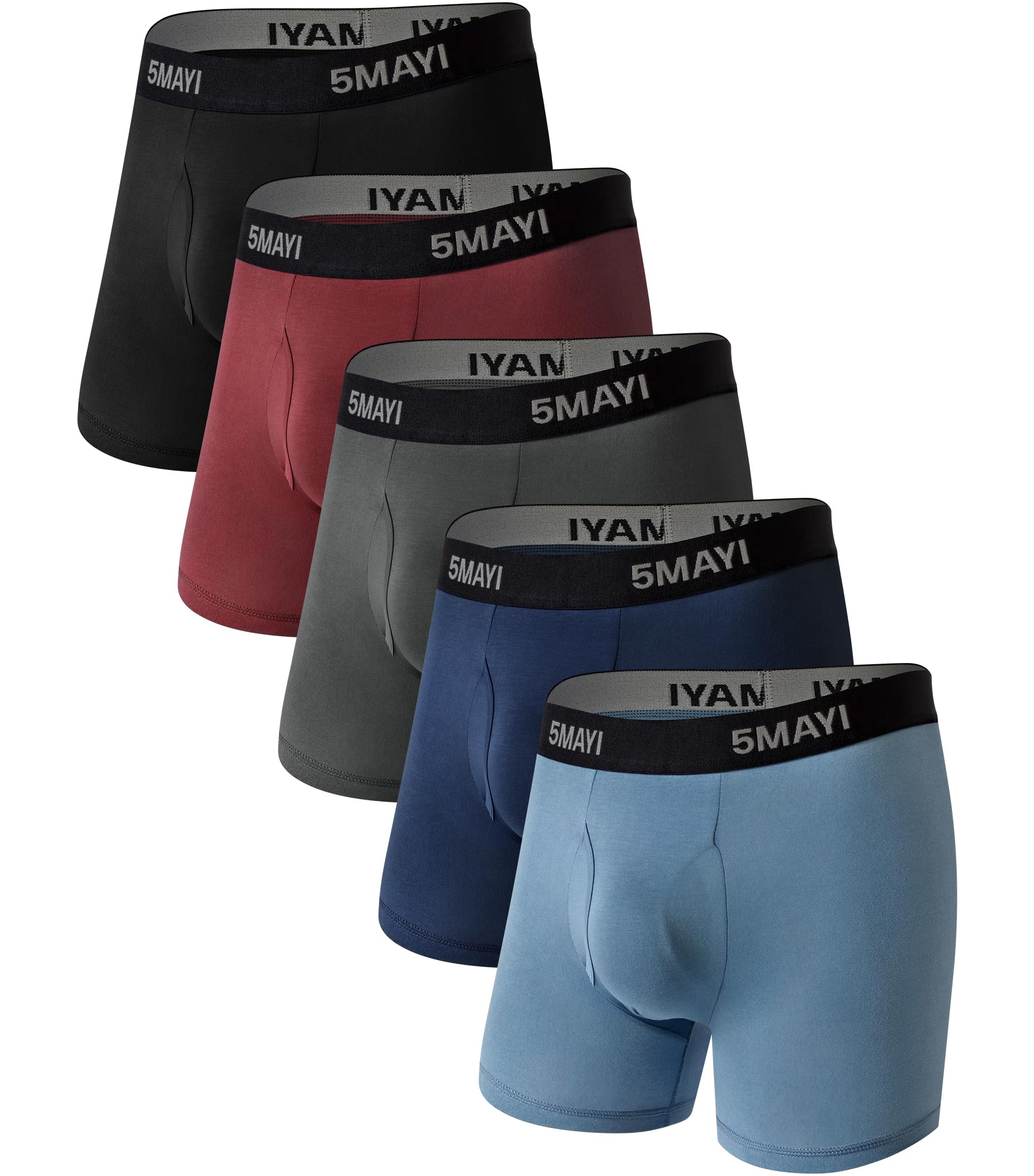 Photo 1 of 4Mayi Mens Underwear Boxer Briefs for Men Viscose Underwear Comfortable Midrise Undergarments with Open Fly large