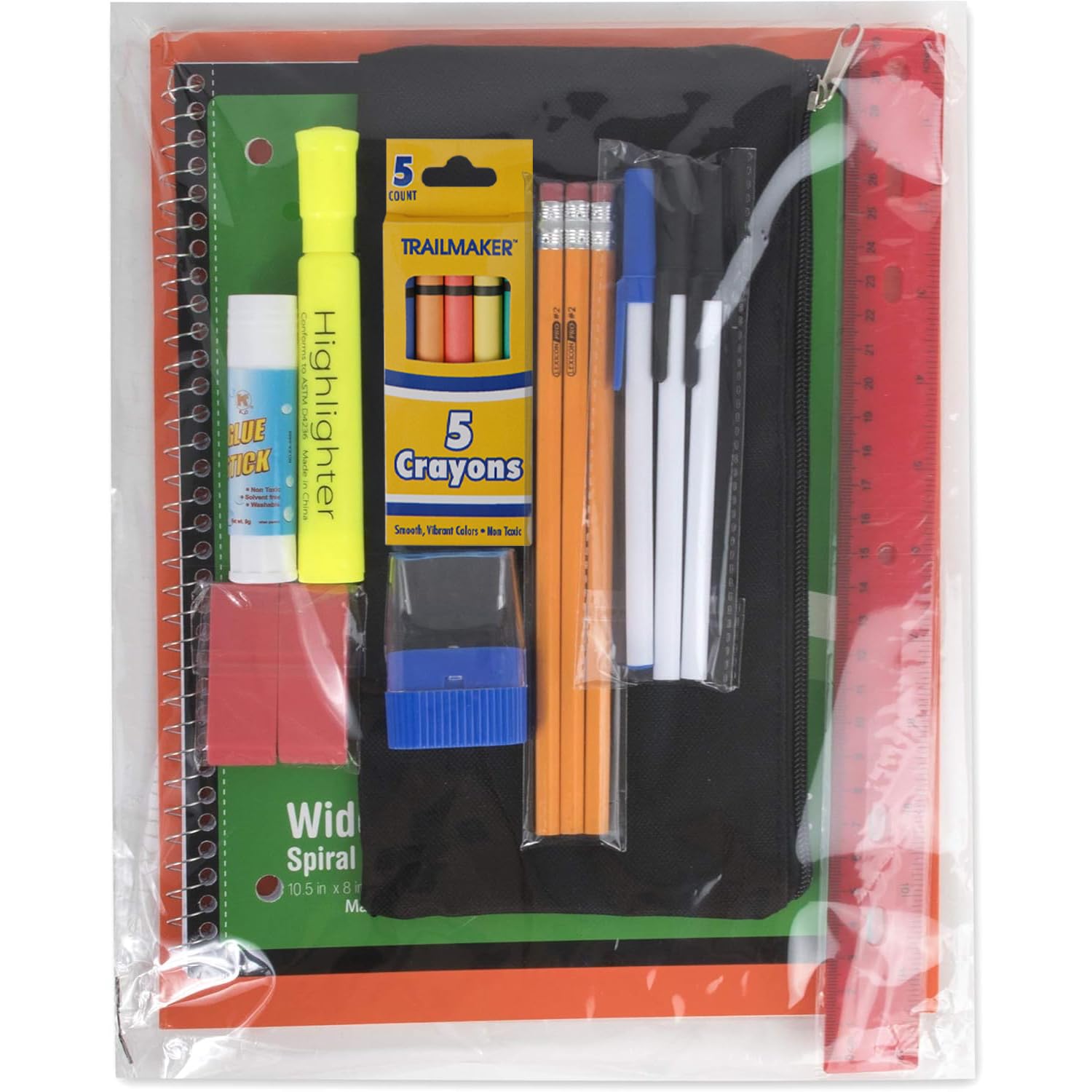 20 Piece School Supplies Pack for K-12 Back to School Supplies Bundle for School Students, Boys and Girls