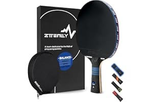 ZTTENLLY Ping Pong Paddle with Carbon Technology | Performance-Series,7-ply Finest Blade, Expert Speed/Edge/Balance, Thicker Protector Case | Table Tennis Racket for Professional