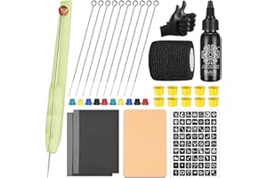 Tattoo Hand Poke Stick Kit - UAKERLED Manual Tattoo Hand Poke Tool DIY Set Tattoos Ink Practice Skin for Beginners