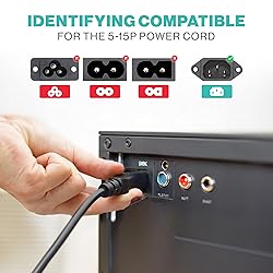 3 Prong AC Power Cord 10ft Long Standard