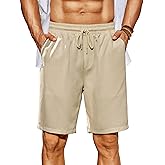 COOFANDY Men's Beach Shorts 9" Elastic Waist Drawstring Shorts Lightweight Regular Fit Casual Summer Shorts