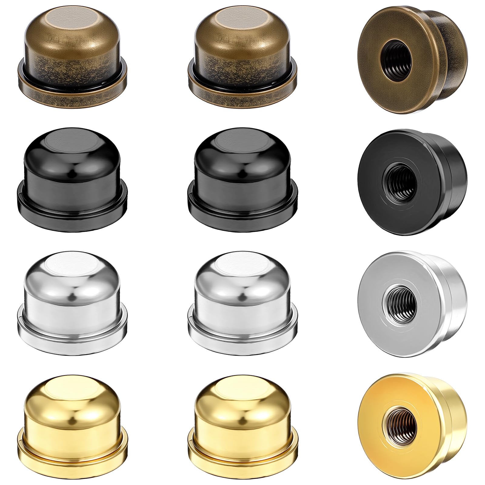 Photo 1 of 12Pcs Lamp Finials,1/4-27 Lamp Shade Screw Cap,1/2 Inch Tall Quality Solid Finials for Lamps Shade Holder Harp Tops?4 Colors?