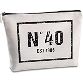 SYIJIMSJKT 40 Year Old Birthday Gifts for Women Makeup Bag 40th Birthday Decorations for Her Mom Friends Sister Travel Zipper Pouch 1986 Happy 40th Birthday Gifts Cosmetic Bag