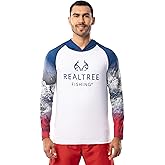 Realtree mens Long Sleeve Patriotic Performance Fishing Hoodie