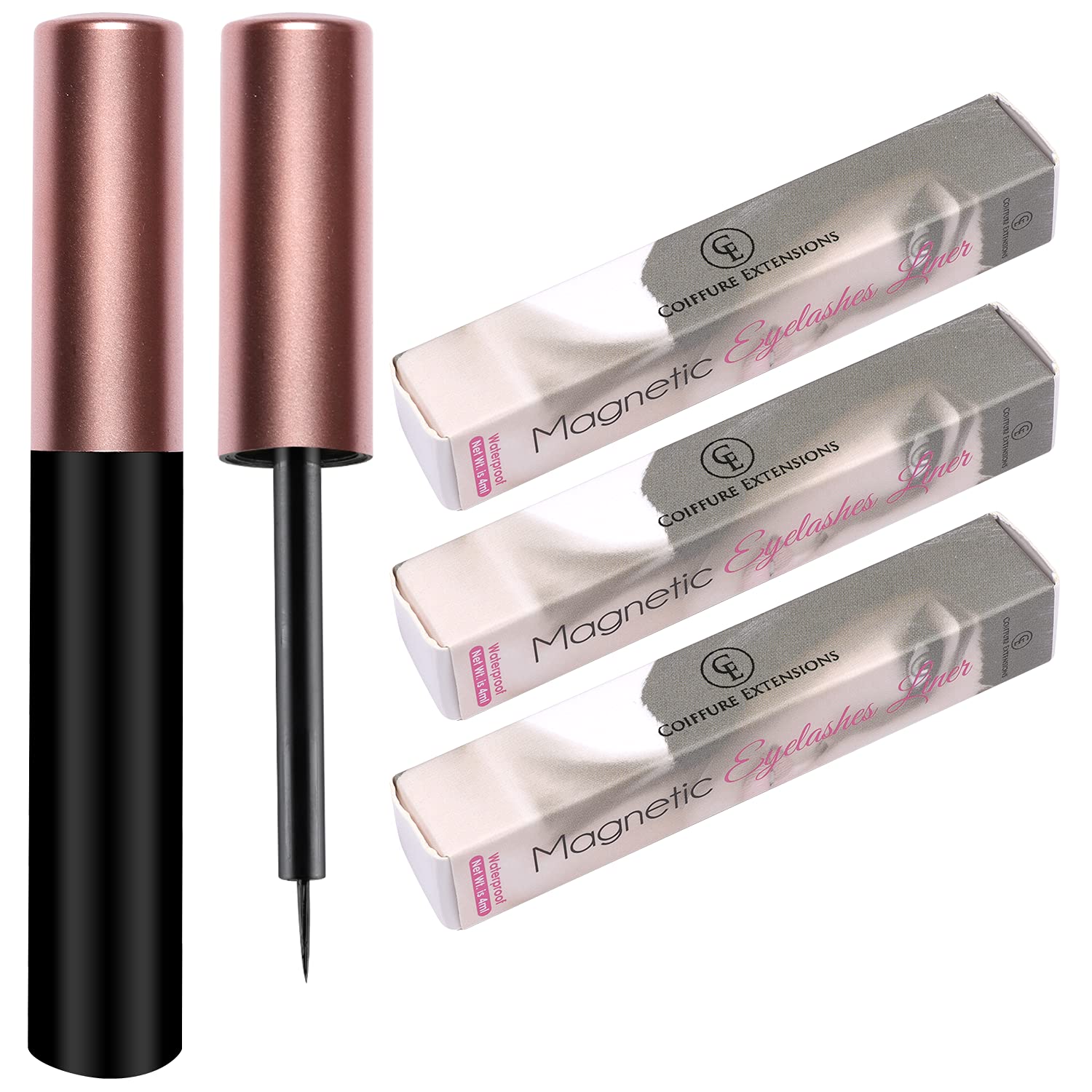 Photo 1 of [3 Pack] Coiffure Extensions Magnetic Eyeliner, Black, Waterproof, Natural Looking, Smudge Proof Magnetic Eyelashes Eyeliner