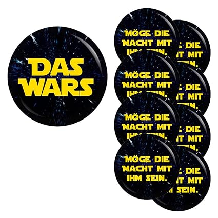 Kiwikatze® JGA - Das Wars-Möge die Macht mit ihm sein-Set 37/56mm Button Ansteckbutton Junggesellenabschied und Hochzeit
