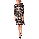 Maison Tara Womens Allover Lace Sheath Dress