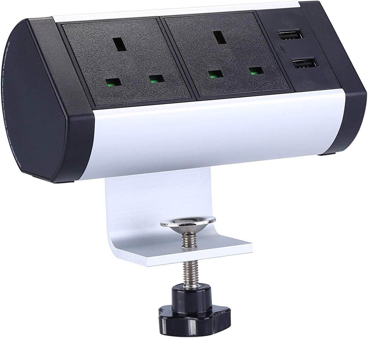 Pulchra Desktop Power Socket 2 Way with 2 USB, Power Strips Extension Sockets with a 1.5m