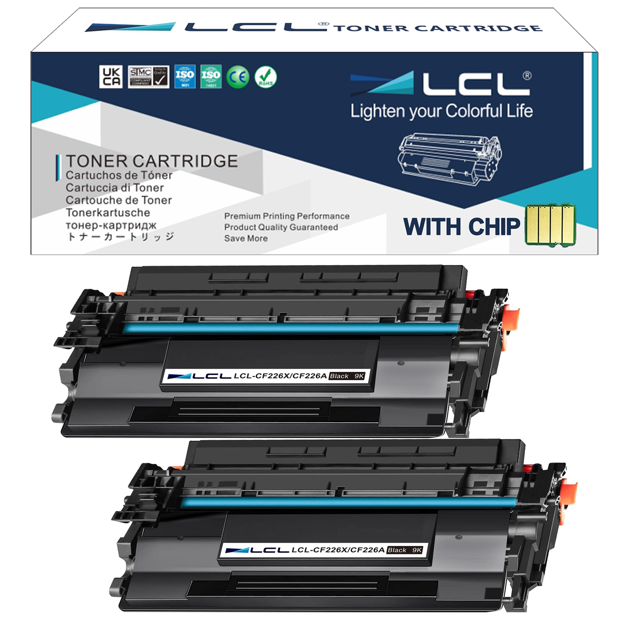 LCL 26A 26X CF226A CF226X CRG021II High Yield (2 Black) Compatible Toner Cartridge Replacement for HP LaserJet Pro M402 M402n M402d M402dn M402dne M402dw MFP M426 M426dw Compatible for Canon pf158fn