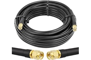 MOOKEERF KMR240 SMA Male to SMA Male Coaxial Cable 50 ohm Coax Ultra Low Loss Antenna Extension for 3G/4G/5G/LTE Network Equipment, GPS, RF Radio (25FT)