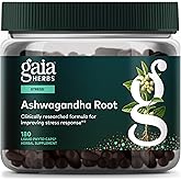 Gaia Herbs Ashwagandha Root - Stress Relief & Sleep Support Supplement - Supports Balanced Energy Levels & Positive Outlook* - 180 Vegan Liquid Phyto-Caps (90 Servings)