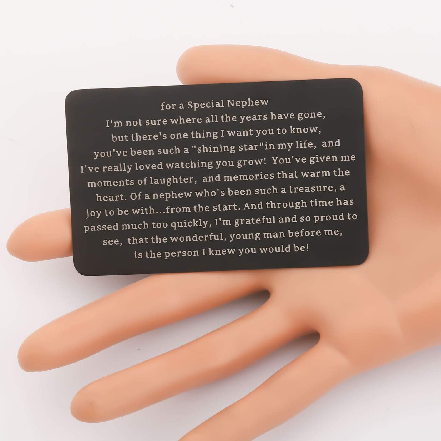 Nephew Gift For A Special Nephew Engraved Wallet Insert Graduation Card